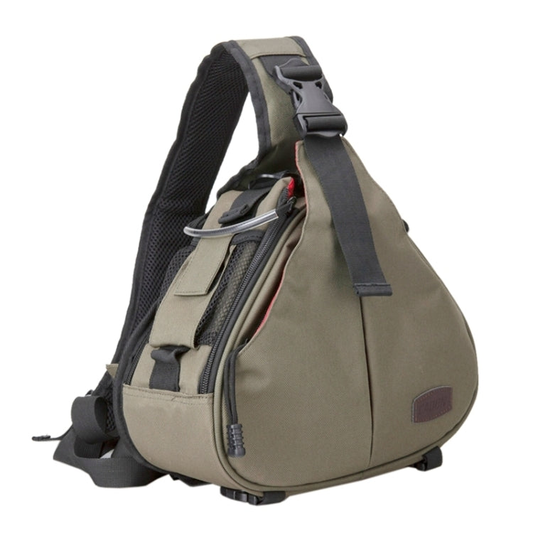 Norvo | CADEN Triangle Tscope Sling Shoulder Cross Digital Camera Bags Case Soft Bag with Rain Cover for Canon Nikon Sony K1, Størrelse: 36*31*15cm (Hærgrønn)