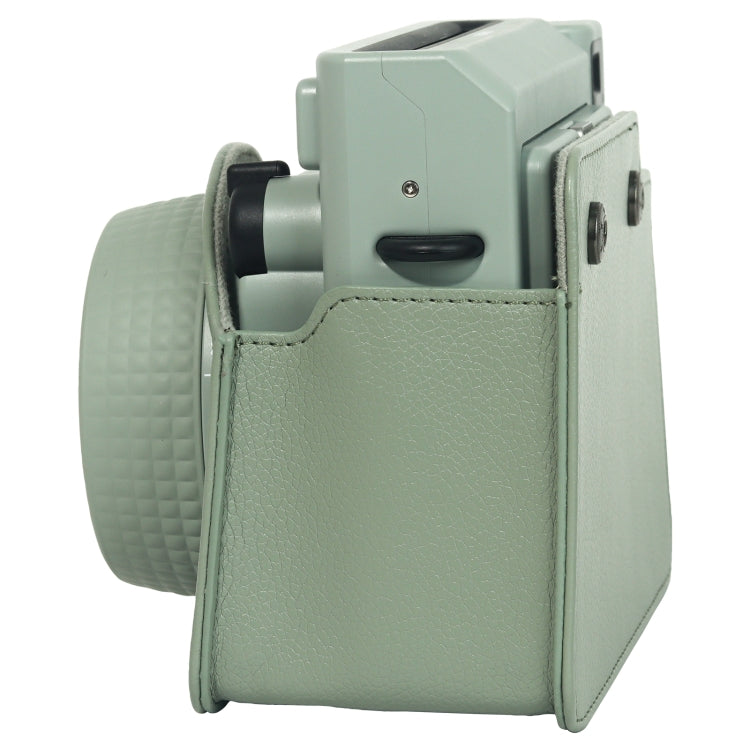 Norvo | For FUJIFILM Instax WIDE 400 Helkropp Skinnveske med Skulderreim (Grønn)