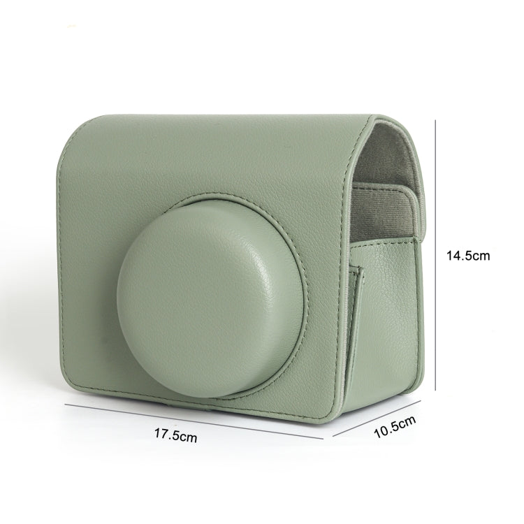 Norvo | For FUJIFILM Instax WIDE 400 Helkropp Skinnveske med Skulderreim (Grønn)