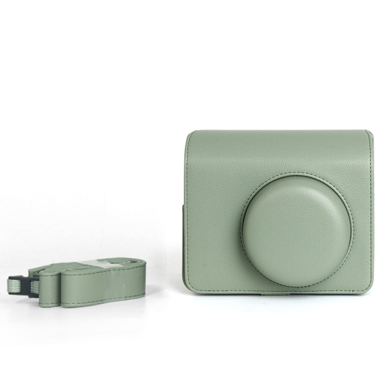 Norvo | For FUJIFILM Instax WIDE 400 Helkropp Skinnveske med Skulderreim (Grønn)