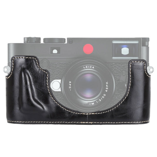 Norvo | 1/4 tomme Gjenget PU Lær Kamera Halvveske Base for Leica M10 (Svart)