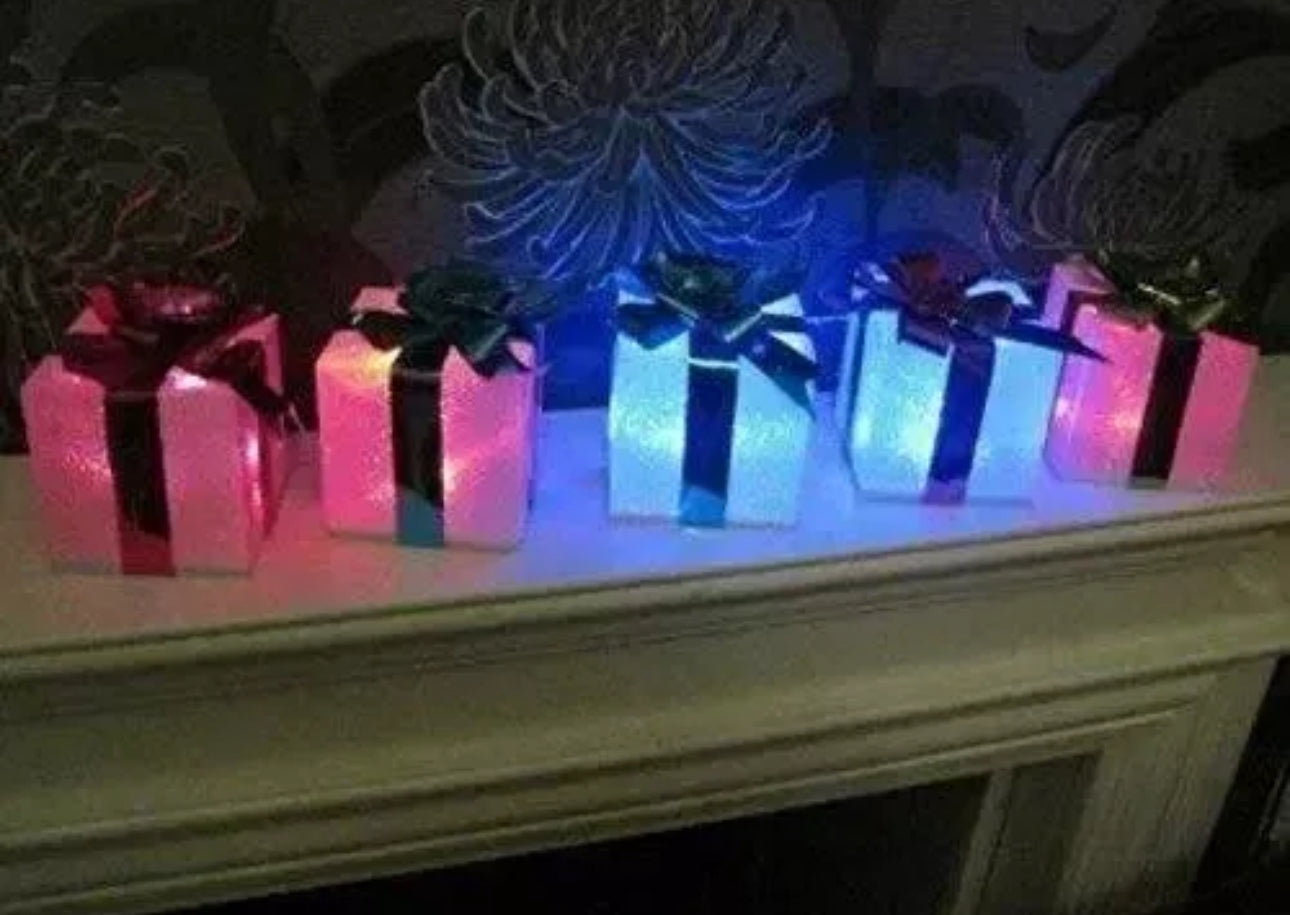 Norvo | 5x LED Mini Gaveboks Dekorasjoner