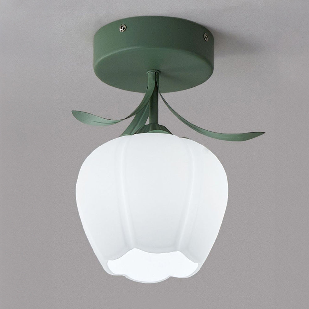 Norvo | Taklampe med blomstret glasskjermdesign