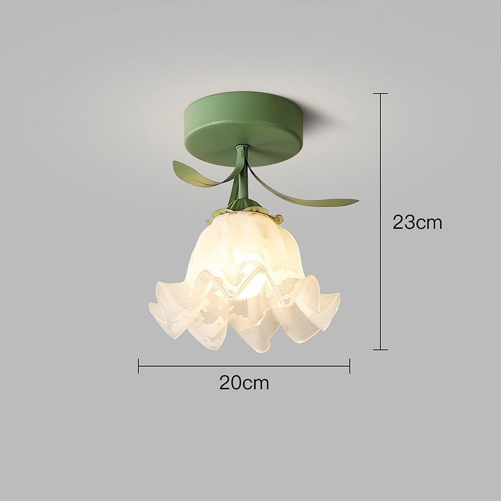 Norvo | Taklampe med blomstret glasskjermdesign