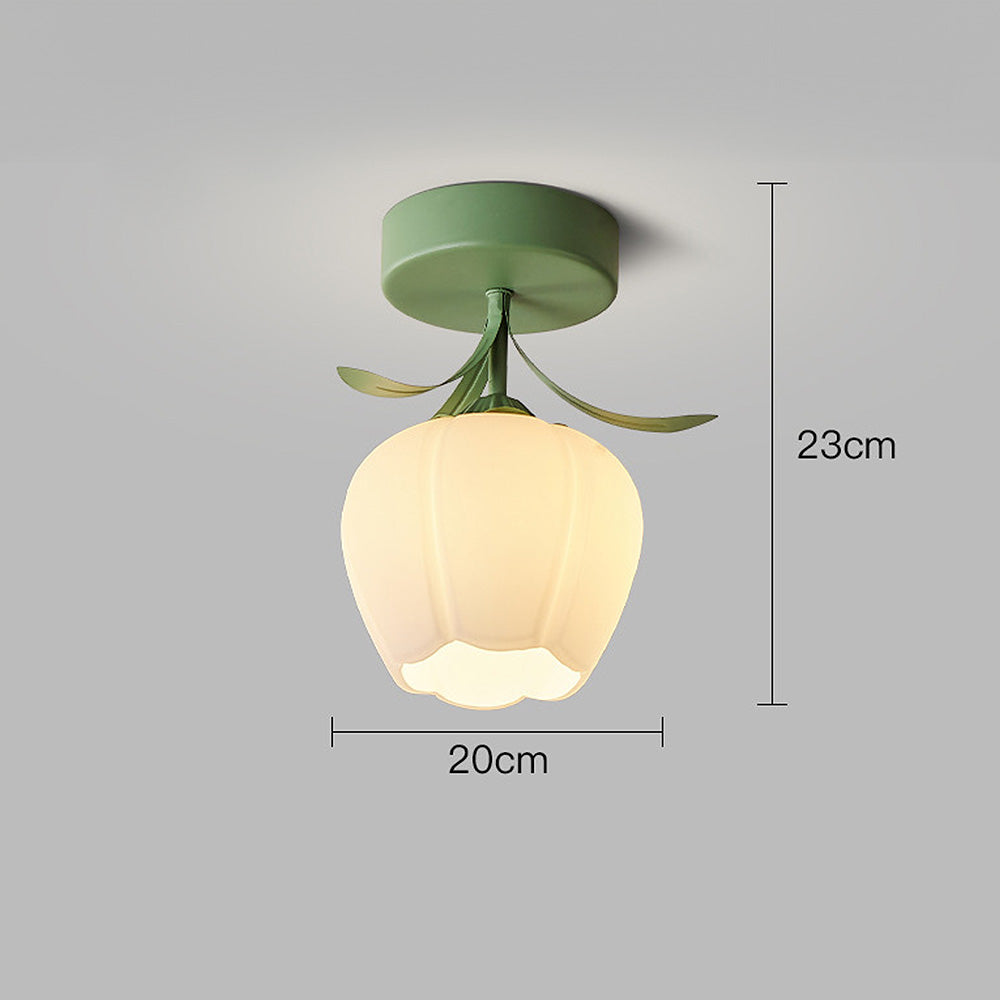 Norvo | Taklampe med blomstret glasskjermdesign