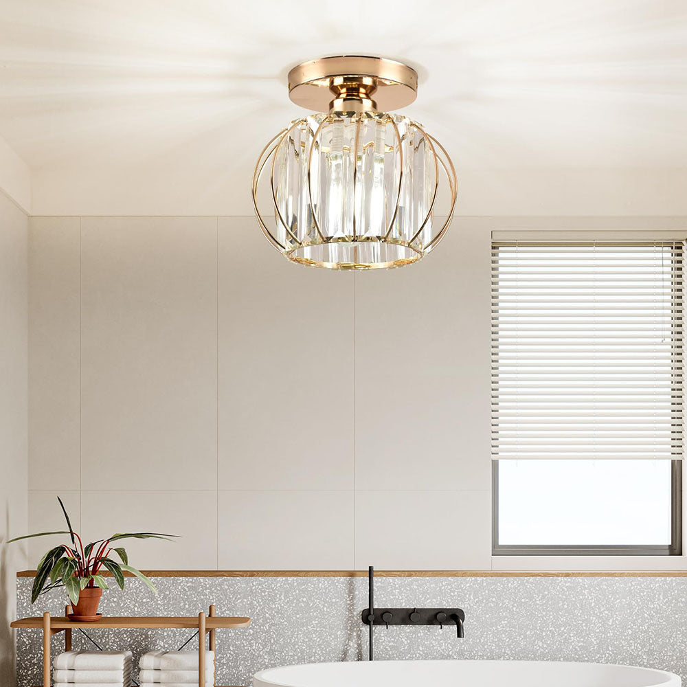 Norvo | Krystall Taklampe med Gull Innfesting