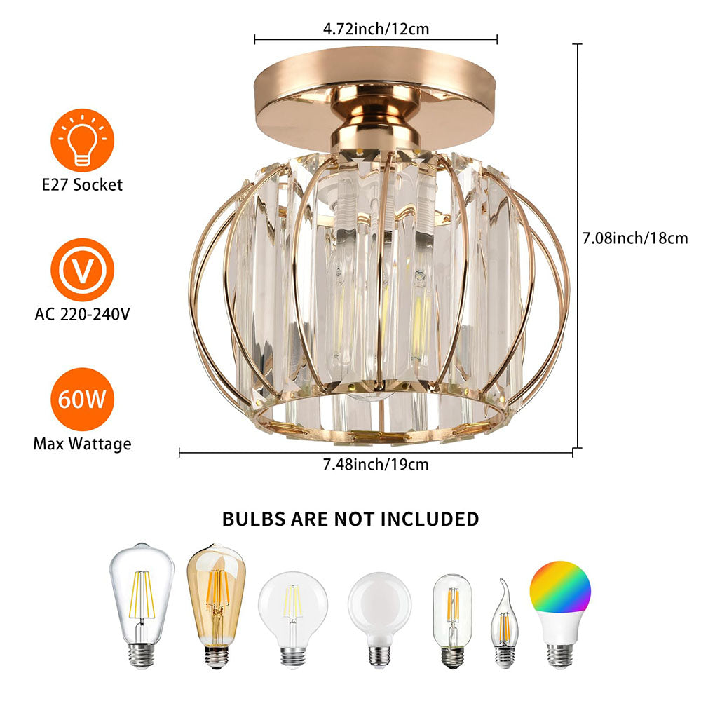 Norvo | Krystall Taklampe med Gull Innfesting