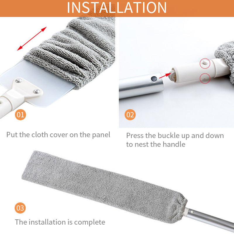 Norvo | Multifunksjon Teleskopisk ultra-avfin fibergap Moppstøvbørste