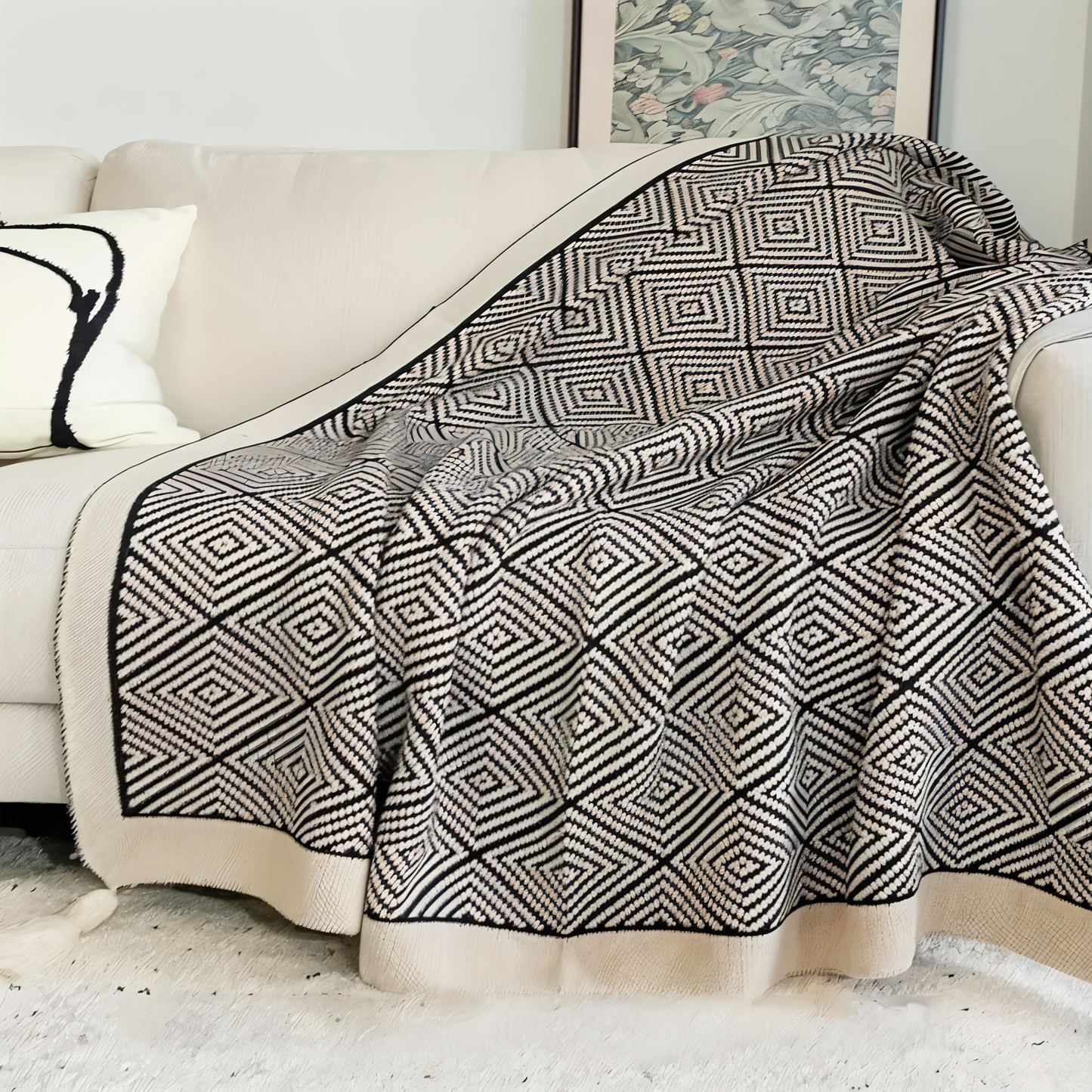 Norvo | DecoDiamond Plaid Blanket – Koselig eleganse med geometrisk sjarm