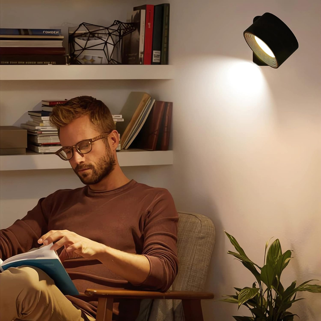 Norvo | FlexiLamp – Trådløs, Oppladbar Vegglampe med 360° Rotasjon