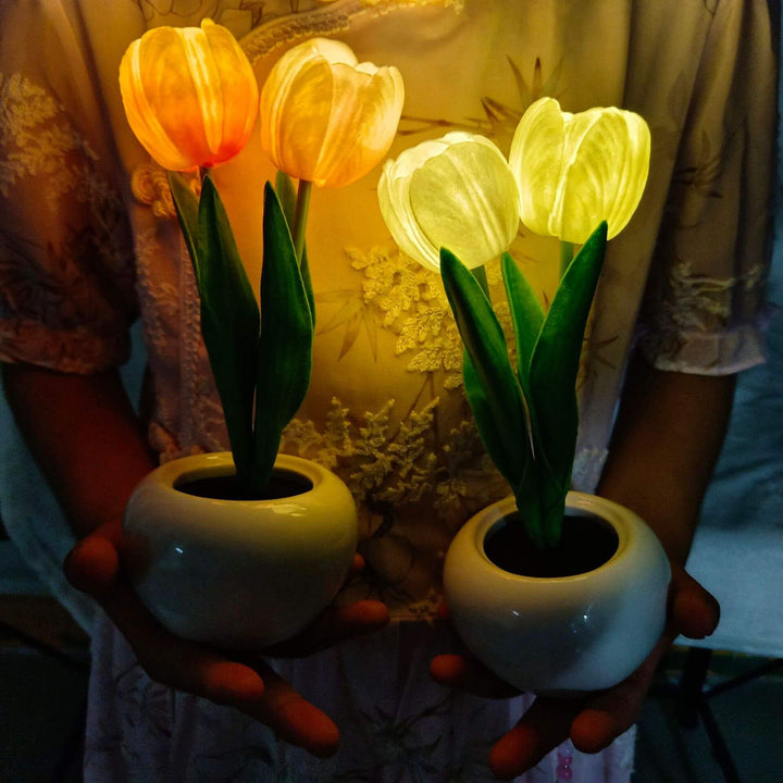 Norvo | Moderne Kreativ Simulering Tulipan Peony LED Nattlys Bordlampe