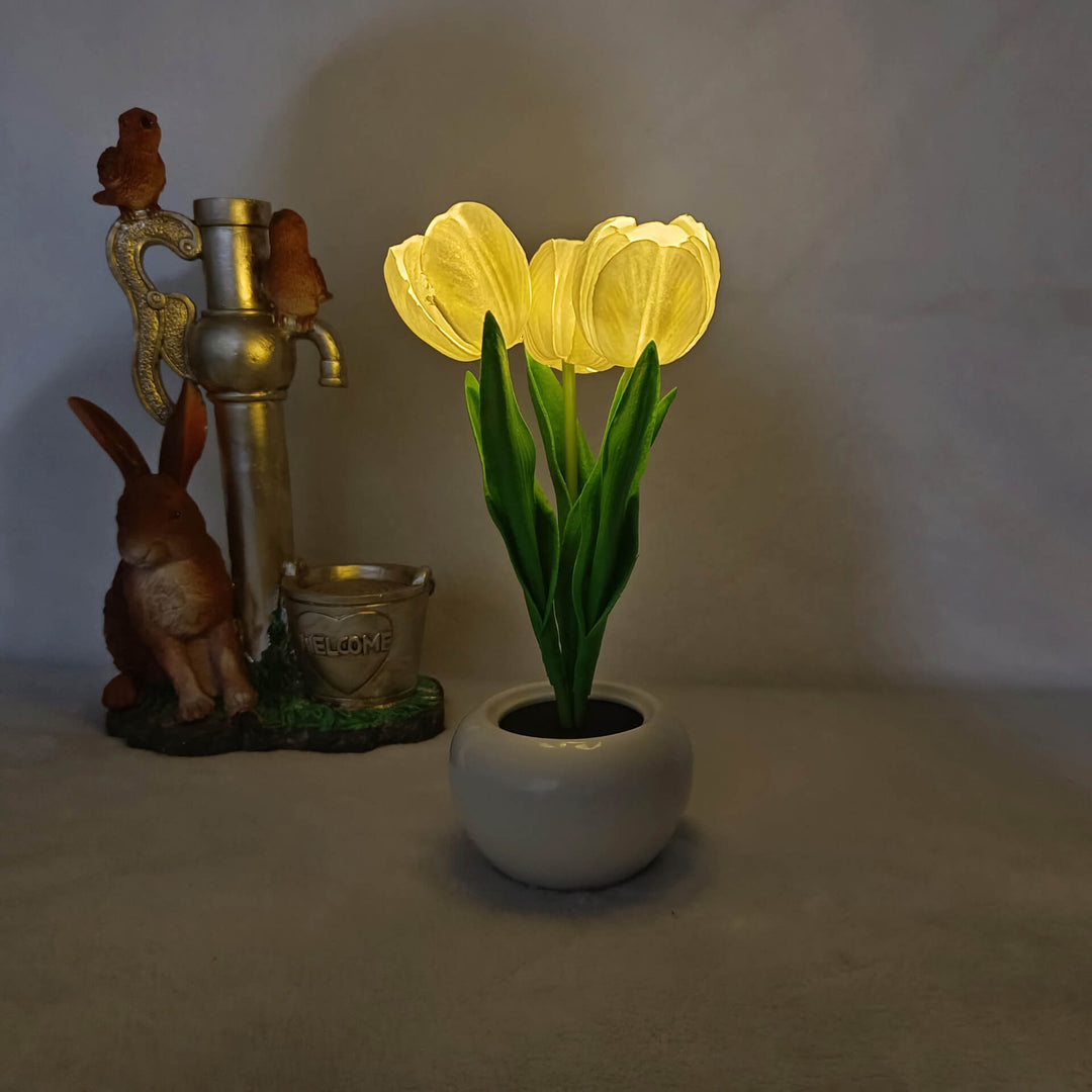 Norvo | Moderne Kreativ Simulering Tulipan Peony LED Nattlys Bordlampe