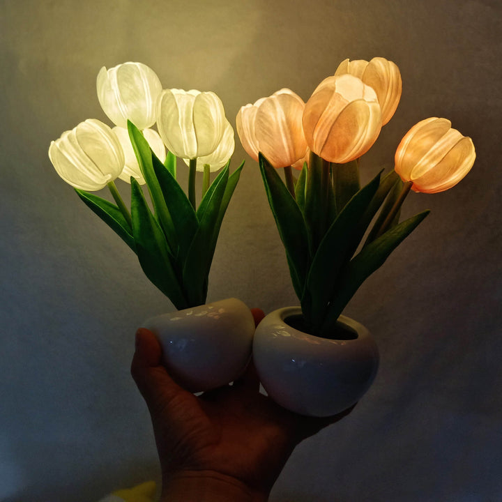 Norvo | Moderne Kreativ Simulering Tulipan Peony LED Nattlys Bordlampe