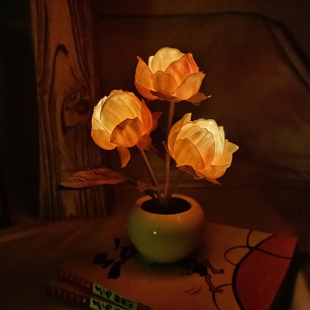 Norvo | Moderne Kreativ Simulering Tulipan Peony LED Nattlys Bordlampe