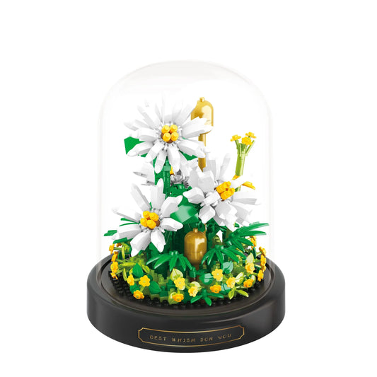 Norvo | Diy Mikro Blomster Byggekuber Mini Murstein Partikler Evig Liv Blomster Hjem Dekorasjon Monteringspuslespill Leketøysgave til Barn