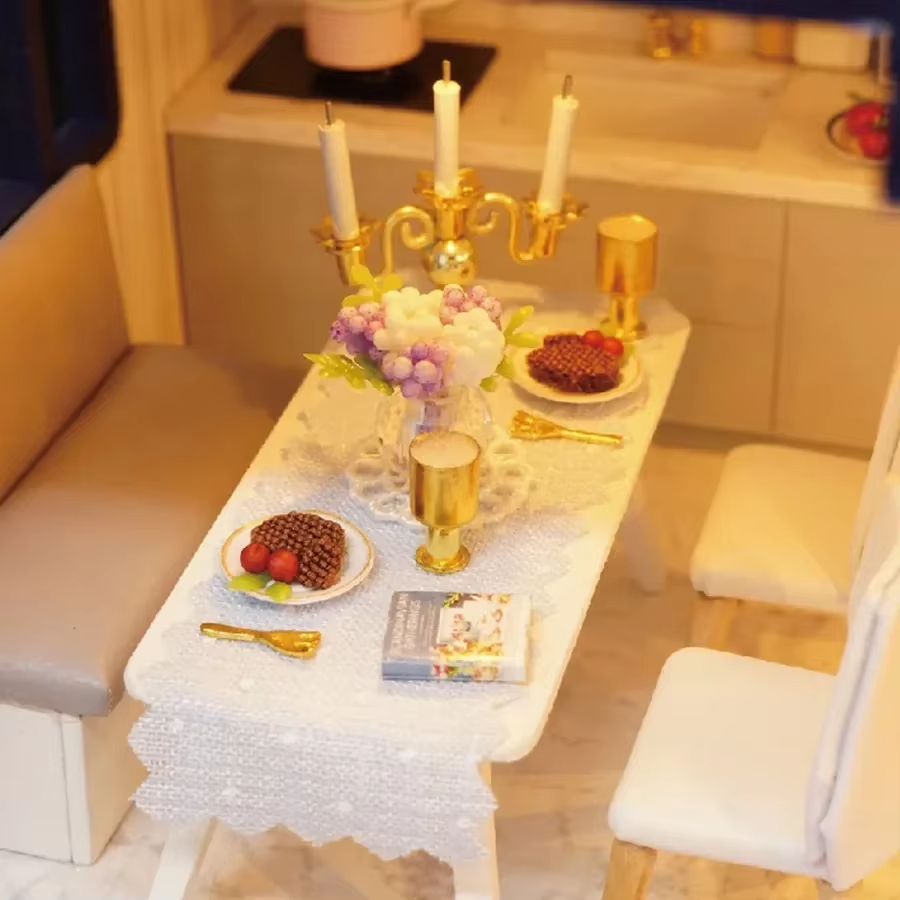 Norvo | Dukkehus Miniatyr | Treet Dukkehus for Barn - Stimulerende Kreativ Lek