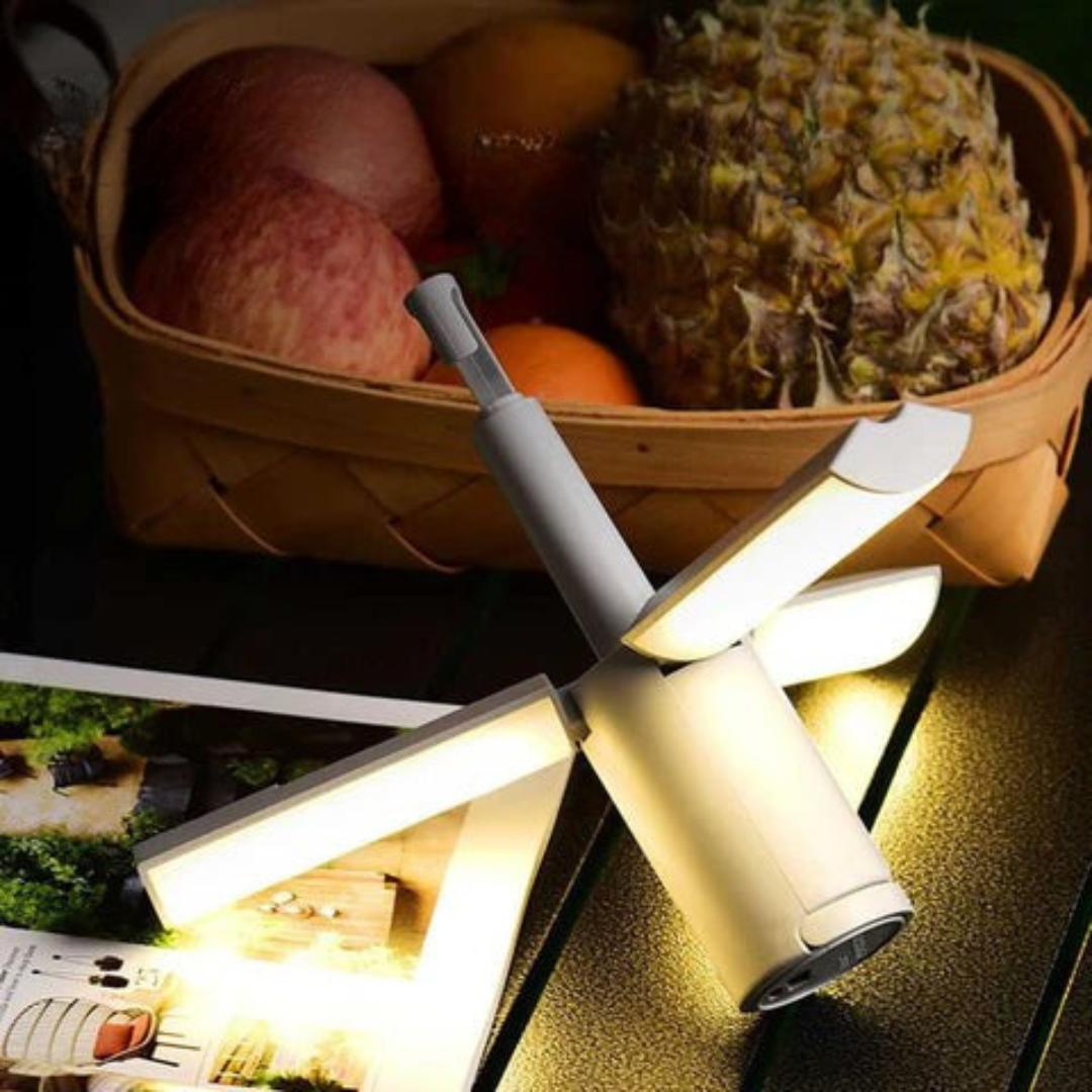 Norvo | All-in-One Campinglampe | Oppladbart Utendørslys med Justerbar Lysstyrke og Lang Batterilevetid