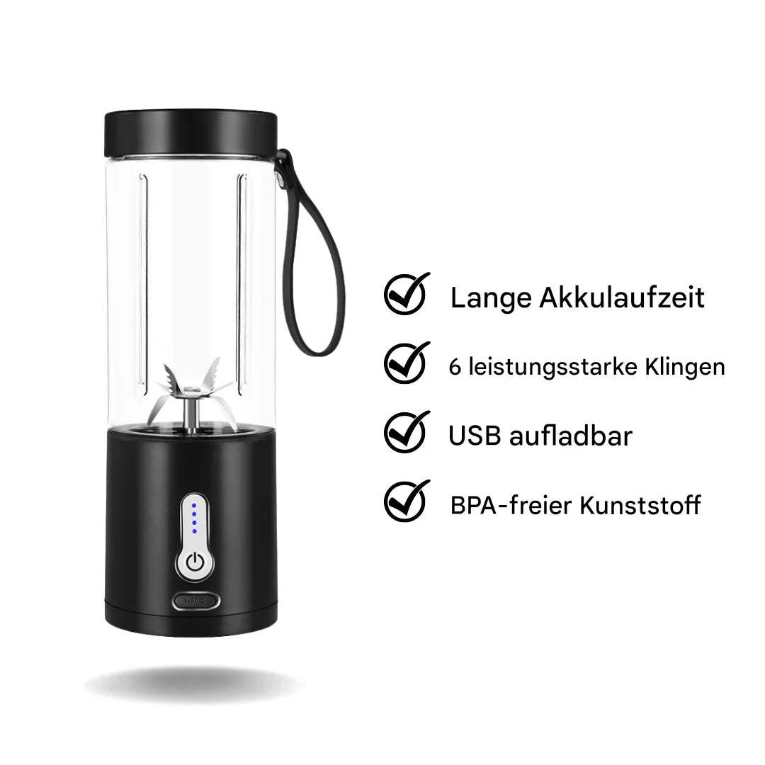 Norvo | Bærbar Smoothie Maker med 6 Kraftige Kniver – Kompakt Blender for På Farten
