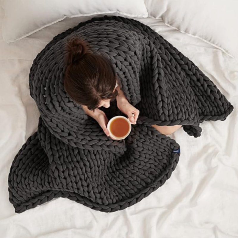 Norvo | Dreamblanket Søvnteppe – Vattert Økologisk K cotton teppe for Avslapning og Stressreduksjon