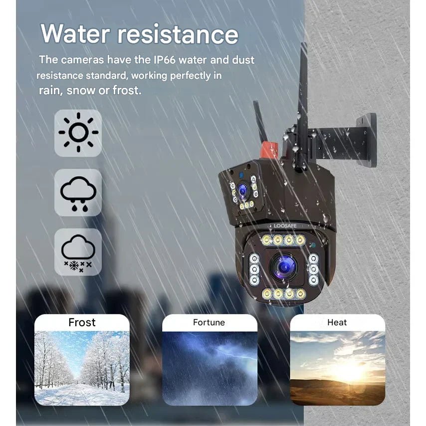 Norvo | DualGuard Solar 4K – Trådløs sikkerhetskamera med solcellepanel og 360° appkontroll