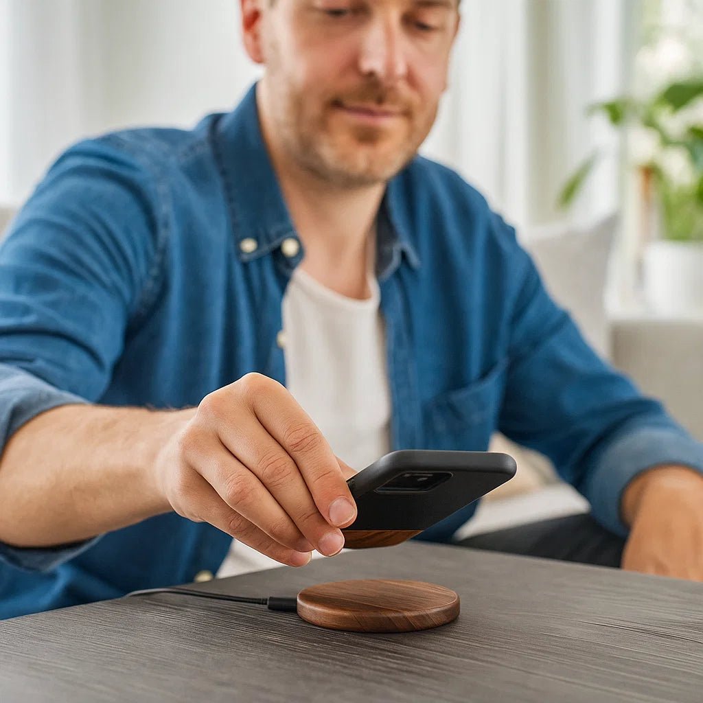 Norvo | Bærekraftig Qi Hurtiglader laget av Bambus med Overopphetingsbeskyttelse