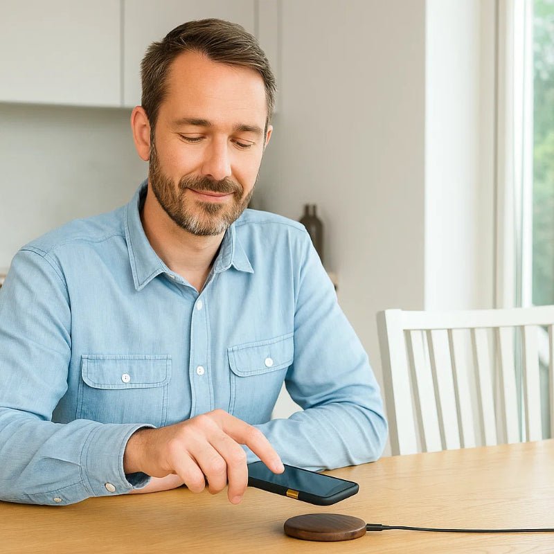 Norvo | Bærekraftig Qi Hurtiglader laget av Bambus med Overopphetingsbeskyttelse