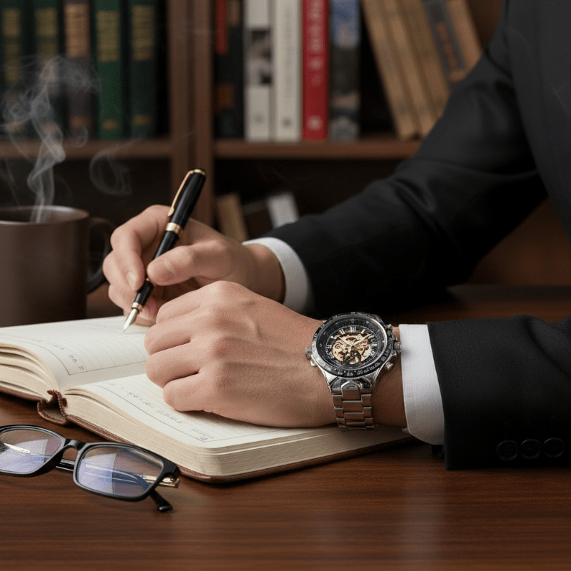 Norvo | Luksuriøs Mekanisk Klokke med Gylden Glans