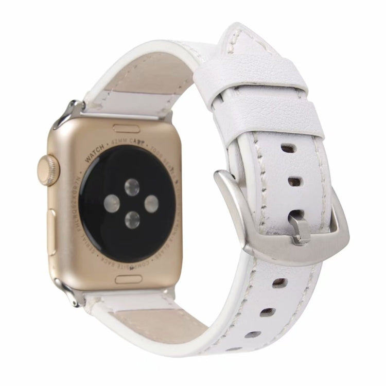 Norvo | Kalveskinn Ekte Skinn Klokkerem For Apple Watch Serie 7 45mm / 6 & SE & 5 & 4 44mm / 3 & 2 & 1 42mm (Hvit)