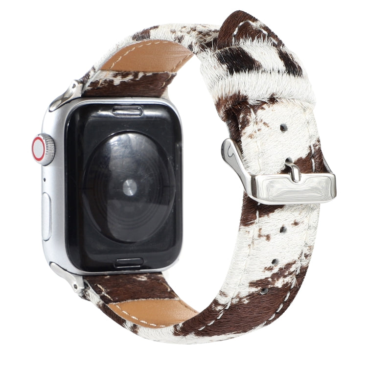 Norvo | Frerndorf | Hestehår Fluffy Leopardmønster Lærreim for Apple Watch Series 9&8&7 41mm / SE 3&SE 2&6&SE&5&4 40mm / 3&2&1 38mm(1)
