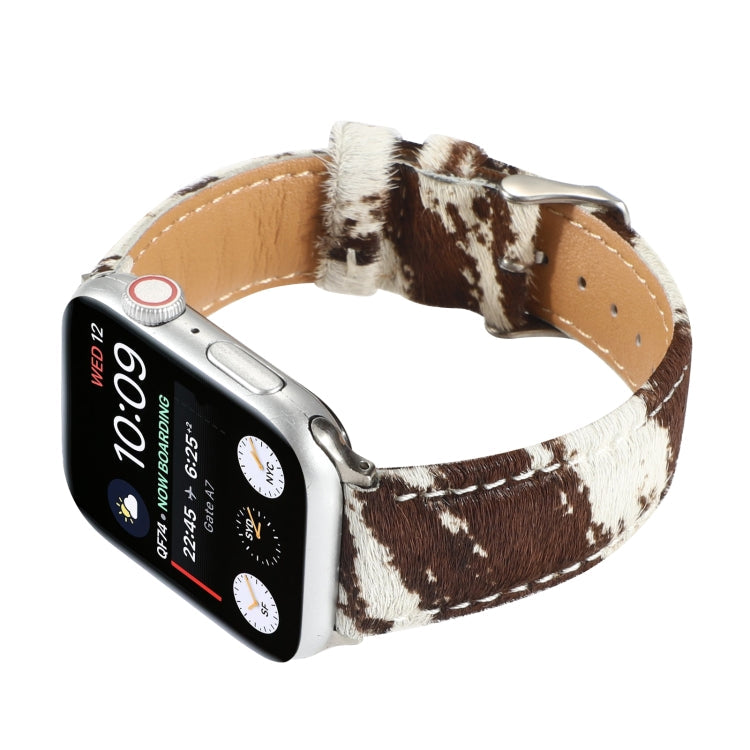 Norvo | Frerndorf | Hestehår Fluffy Leopardmønster Lærreim for Apple Watch Series 9&8&7 41mm / SE 3&SE 2&6&SE&5&4 40mm / 3&2&1 38mm(1)