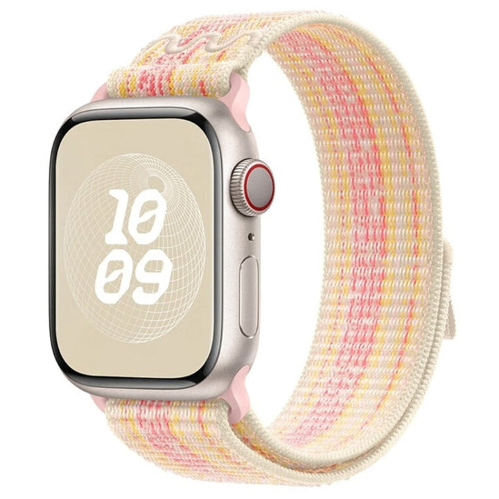 Norvo | For Apple Watch Series 5 40mm Loop Nylon Klokkerem (Starlight Gul Rosa)