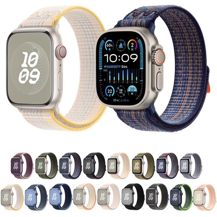 Norvo | For Apple Watch Series 5 40mm Loop Nylon Klokkerem (Starlight Gul Rosa)
