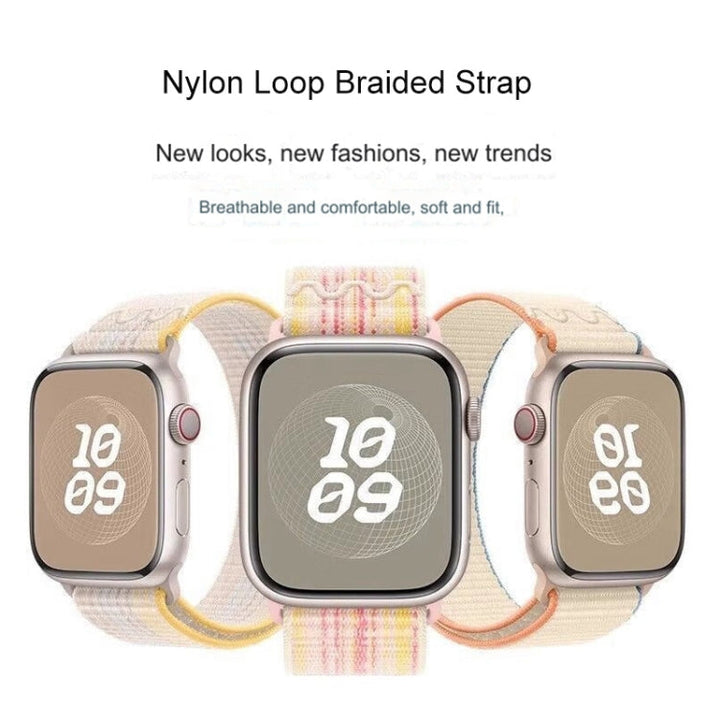 Norvo | For Apple Watch Series 5 40mm Loop Nylon Klokkerem (Starlight Gul Rosa)