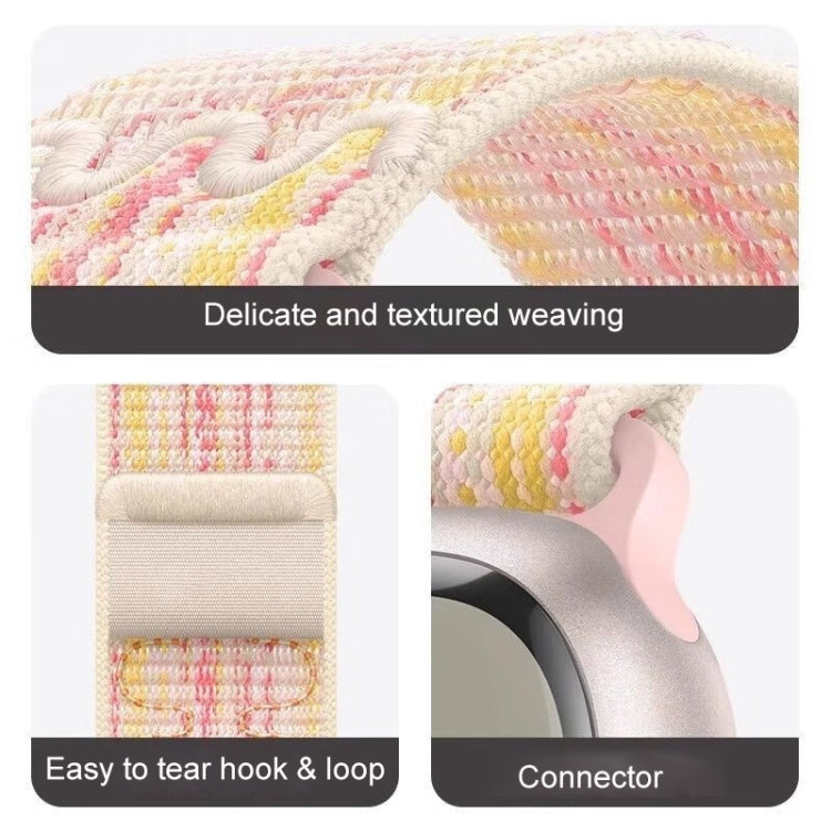 Norvo | For Apple Watch Series 5 40mm Loop Nylon Klokkerem (Starlight Gul Rosa)