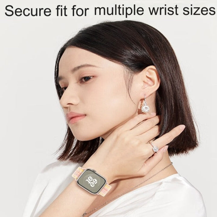 Norvo | For Apple Watch Series 5 40mm Loop Nylon Klokkerem (Starlight Gul Rosa)