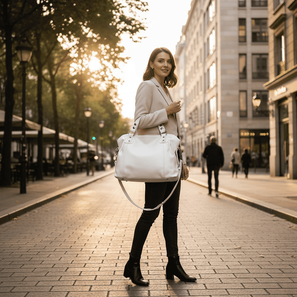 Norvo | Damens totebag med myk faux skinn følelse og praktiske flere rom