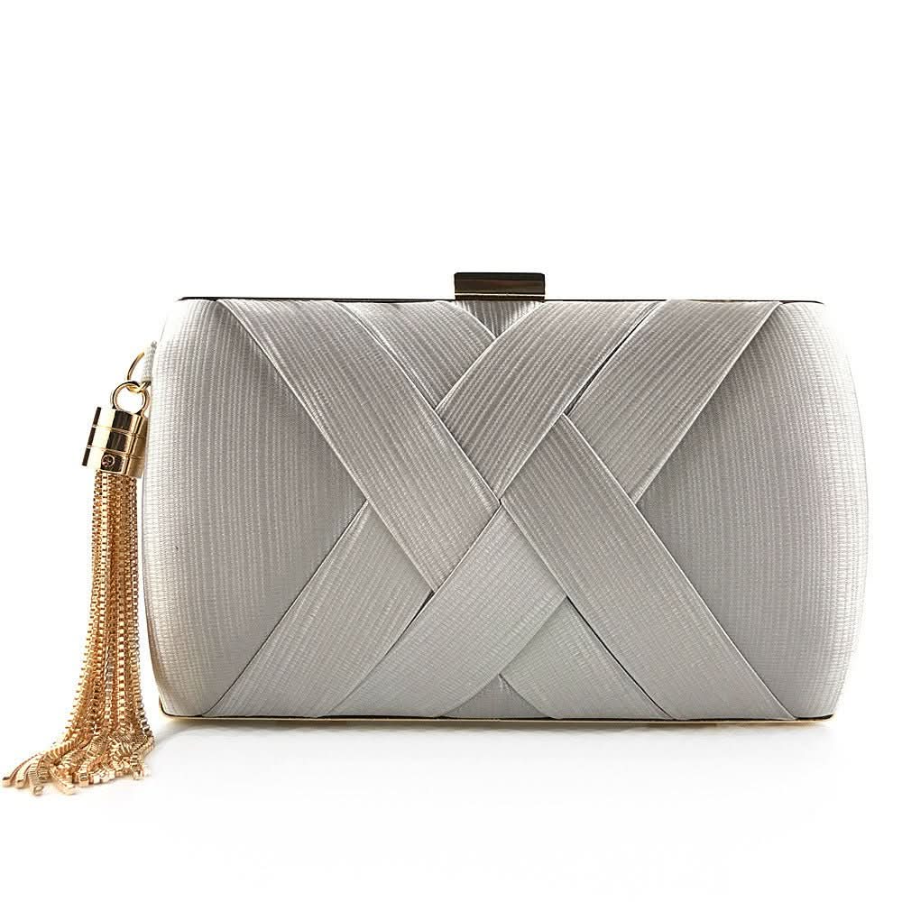 Norvo | Bellavine Satin Kvelds Clutch | Luksuriøs Kvast Håndveske for Bryllup, Galas og Elegante Kvelder