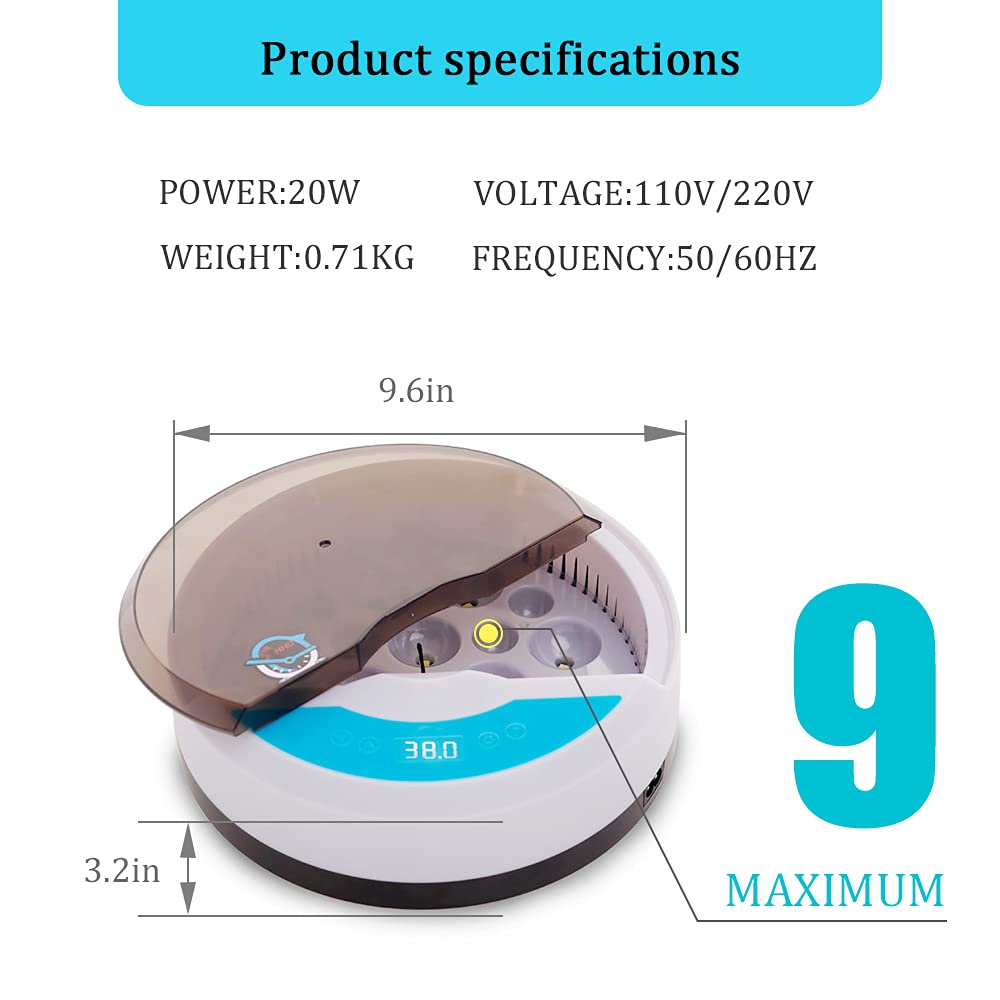 Norvo | Egg Incubator for Chicken Eggs Inkubator for Egg Hatching Chicks with Temp Control LED Chicken Hatcher