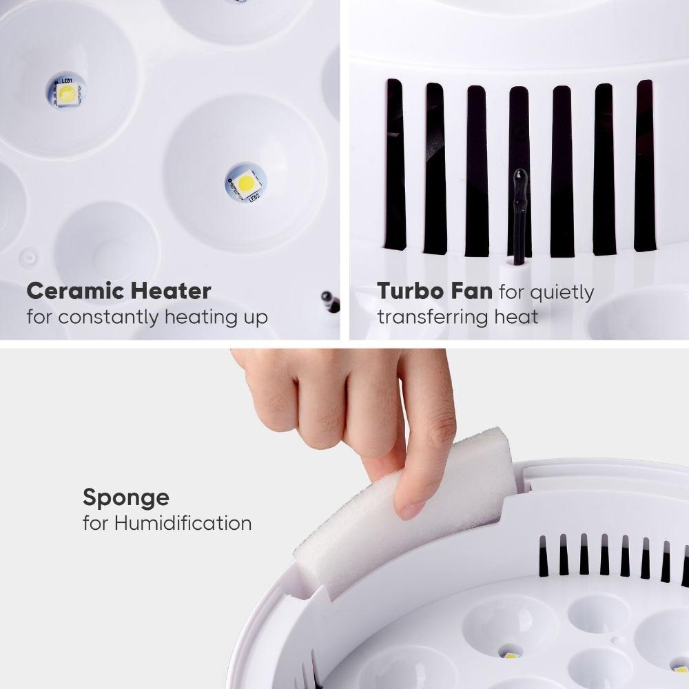 Norvo | Egg Incubator for Chicken Eggs Inkubator for Egg Hatching Chicks with Temp Control LED Chicken Hatcher