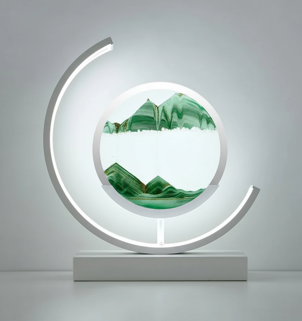 Norvo | DuneGlow Bordlampe – Håndlaget Ambient Lampe med Beroligende Lys og Moderne Design