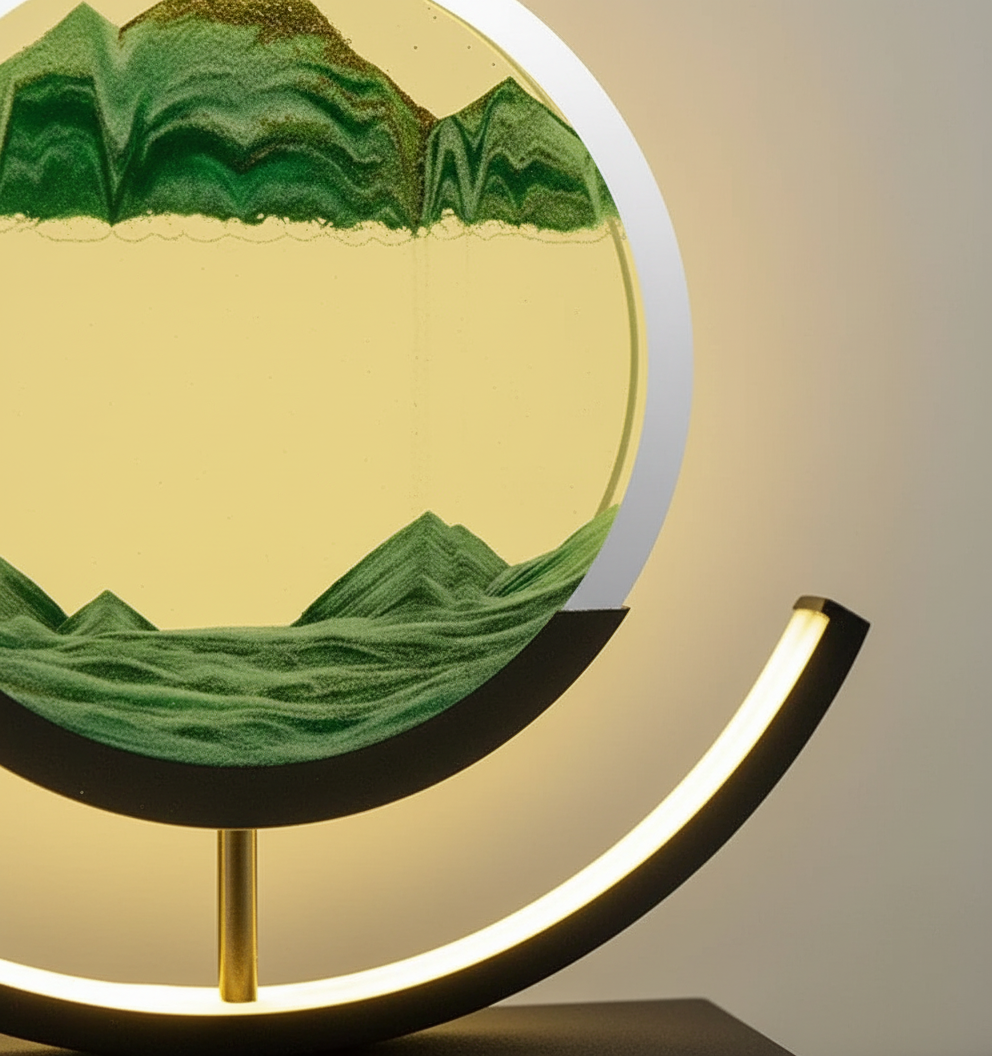 Norvo | DuneGlow Bordlampe – Håndlaget Ambient Lampe med Beroligende Lys og Moderne Design