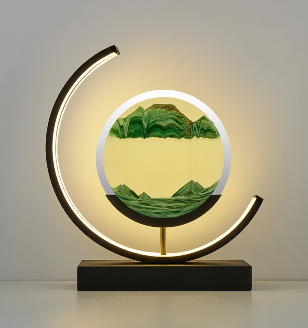 Norvo | DuneGlow Bordlampe – Håndlaget Ambient Lampe med Beroligende Lys og Moderne Design