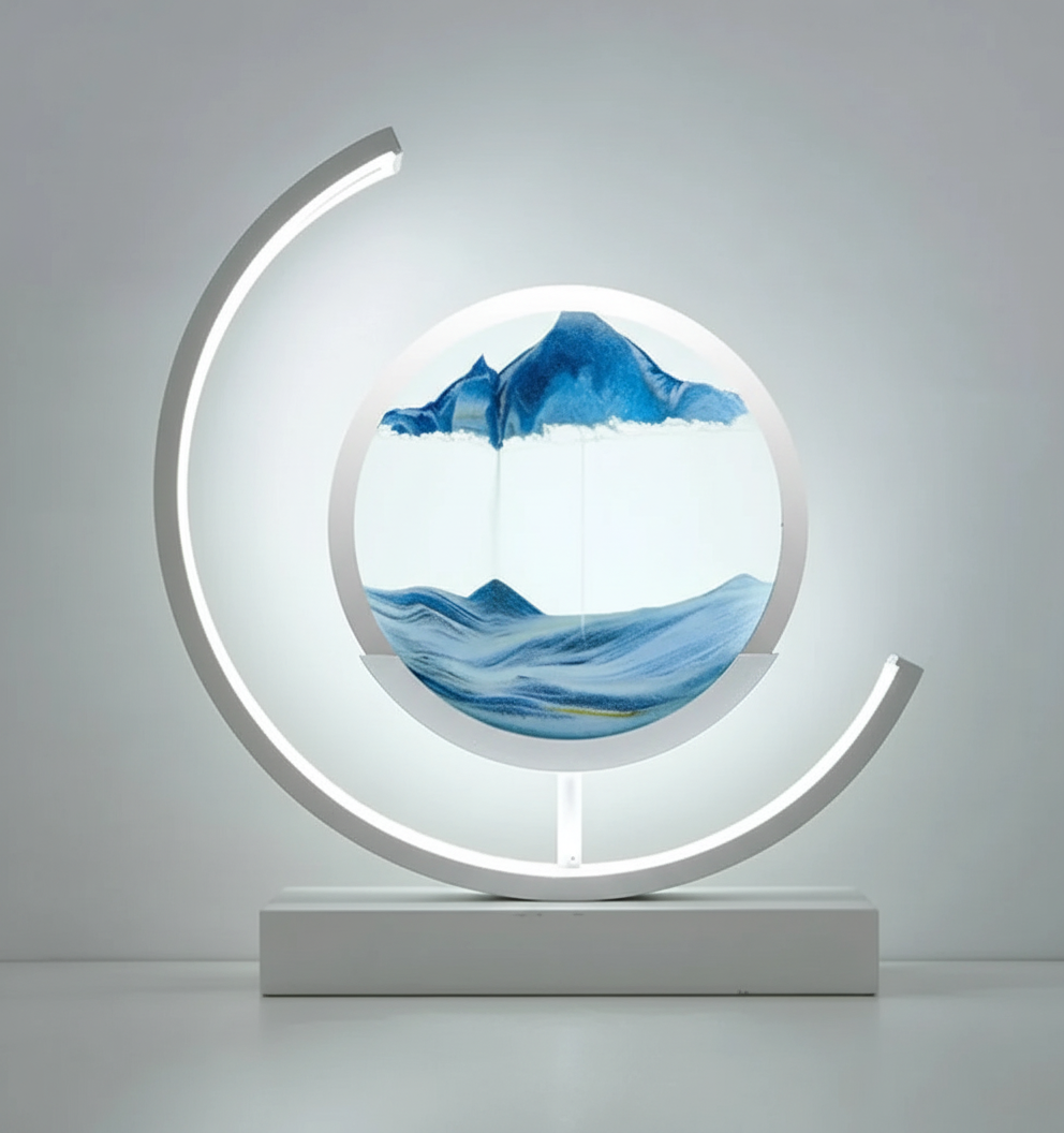 Norvo | DuneGlow Bordlampe – Håndlaget Ambient Lampe med Beroligende Lys og Moderne Design