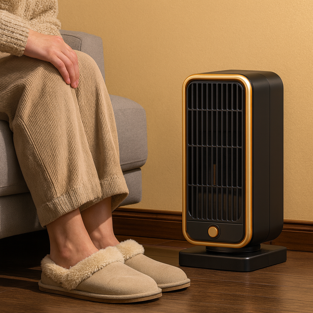 Norvo | Elektrisk plassvarmer bærbar keramikk 500W stille firkantet veltebeskyttelse