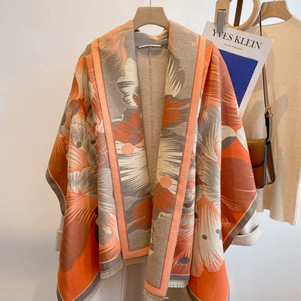 Norvo | Elegant Floral Jacquard Vevd Skjerf