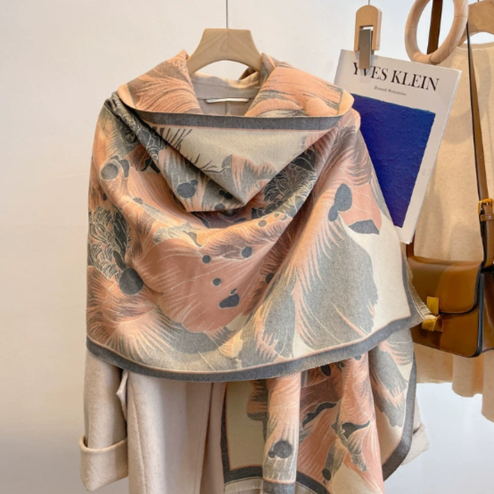 Norvo | Elegant Floral Jacquard Vevd Skjerf