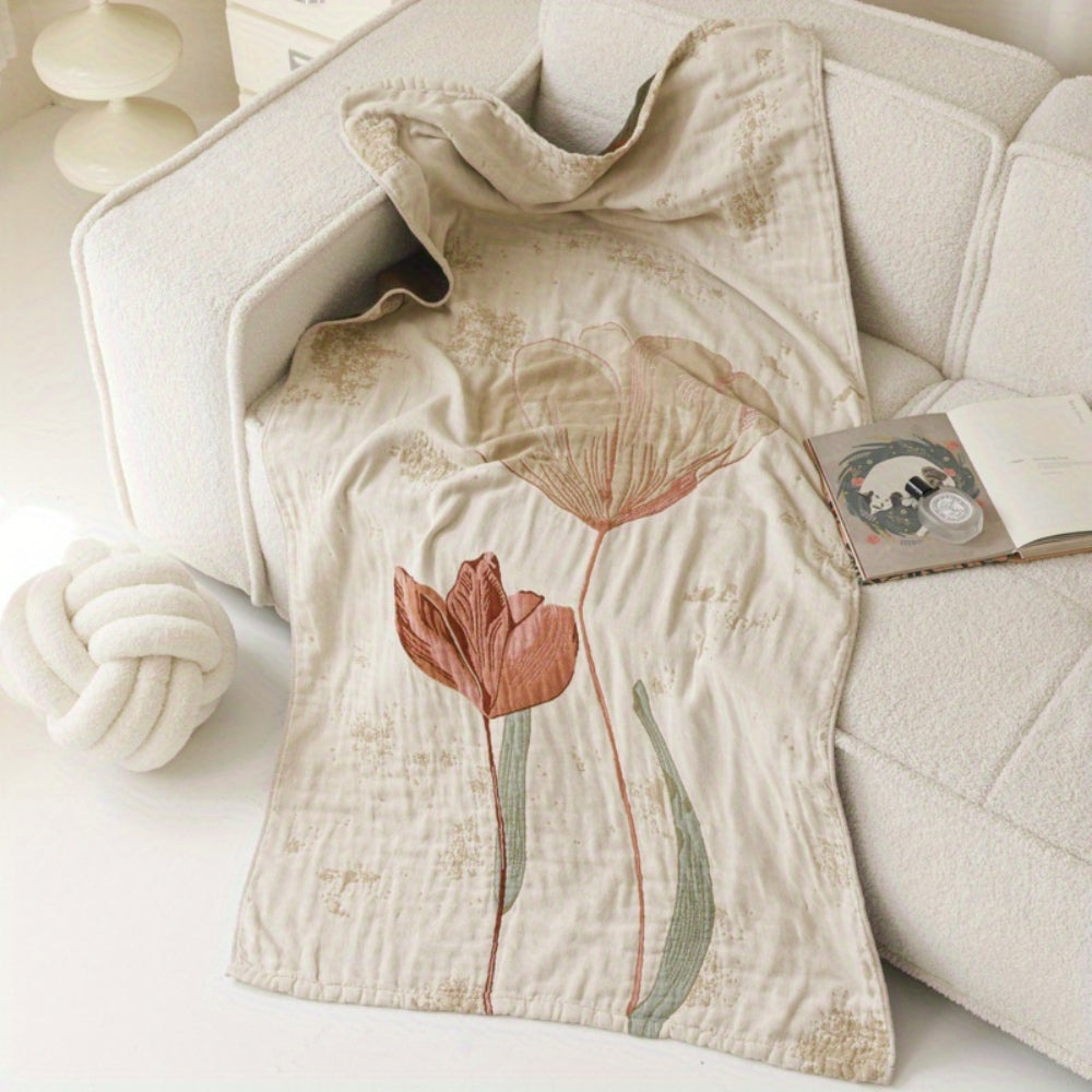 Norvo | Elegant Floral Print Badetøfler Blanket