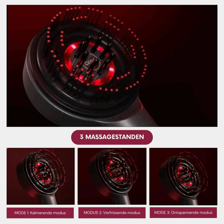 Norvo | Elektrisk hodebunnsmassasjebørste med LED-lysterapi