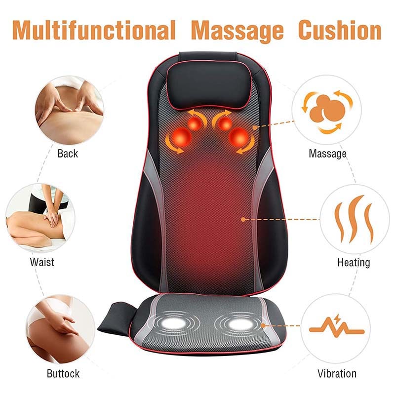 Norvo | Shiatsu Full Body Back Massager with Heat & Adjustable Seat – Stress & Pain Relief Cushion