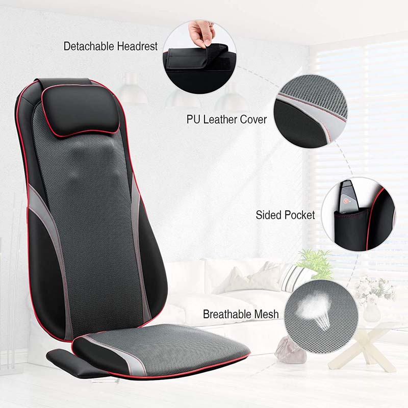 Norvo | Shiatsu Full Body Back Massager with Heat & Adjustable Seat – Stress & Pain Relief Cushion